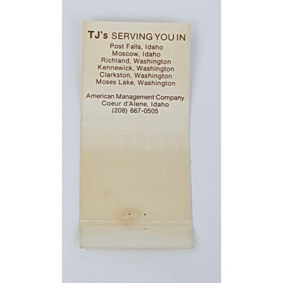Matchbook Cover TJs Pantry Great American Restaurant Hayden Lake Idaho ID - Picture 6 of 6